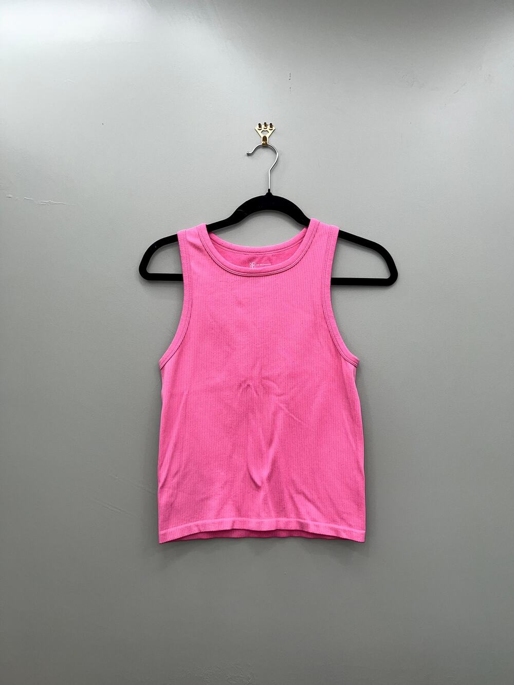Barbiecore Hot Pink Ribbed Seamless Tank Top Y2K Coquette XL 15-17